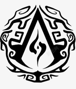 游戏logo刺客信条黑白logo图标高清图片
