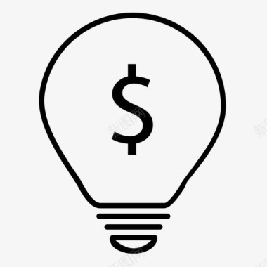商业理念美元灯具图标图标