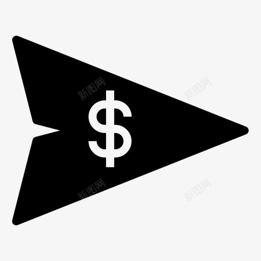 转账美元纸飞机图标svg_新图网 https://ixintu.com 汇款 纸飞机 美元 财务 转账