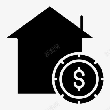 美元房子投资图标图标