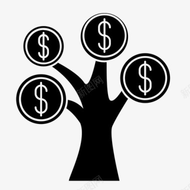 树美元商业金融图标图标