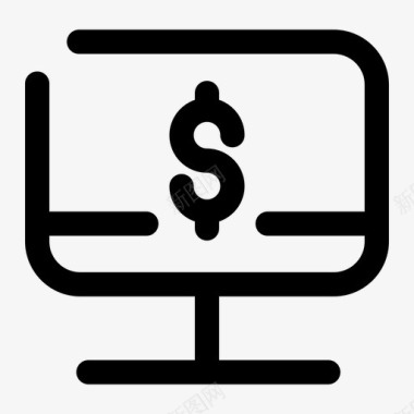 计算机美元金融图标图标