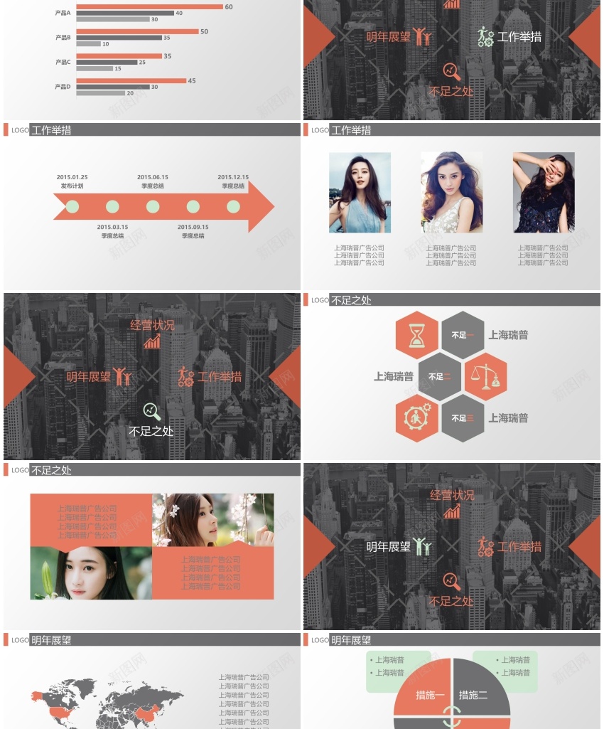 免费橘灰商务总结模板PPT模板_新图网 https://ixintu.com 免费 商务 总结 模板 橘灰