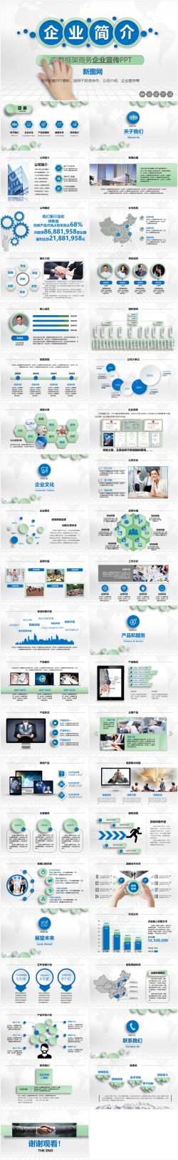 完整框架商务企业宣传通用PPT模板