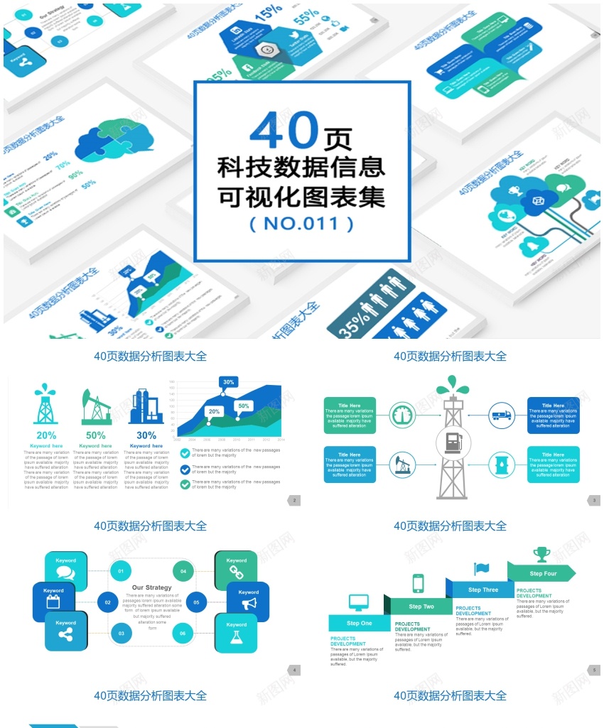 01140页科技数据信息可视化PPT图表PPT模板_新图网 https://ixintu.com 信息 可视化 图表 数据 科技