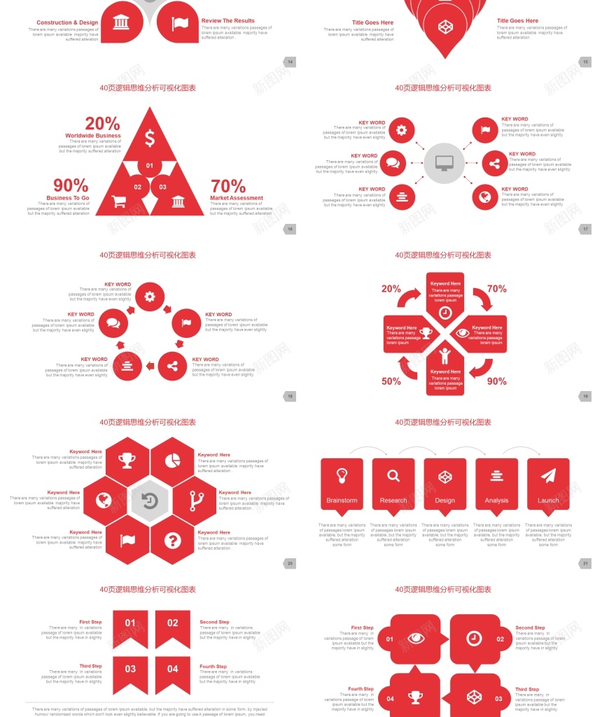 00940套红色思维逻辑分析可视化PPT图表PPT模板_新图网 https://ixintu.com 分析 可视化 图表 套红 思维 红色 逻辑