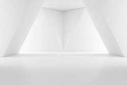 陈列室现代室内设计的空白地板和白墙的陈列室Moderni高清图片