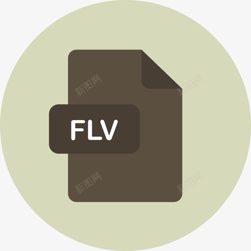 Flv文件类型2圆形平面图标svg_新图网 https://ixintu.com Flv 圆形平面 文件类型2
