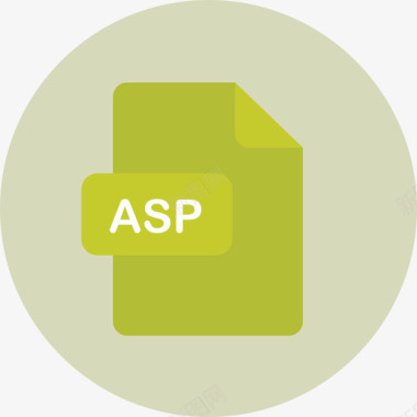 Asp文件类型2圆形平面图标图标