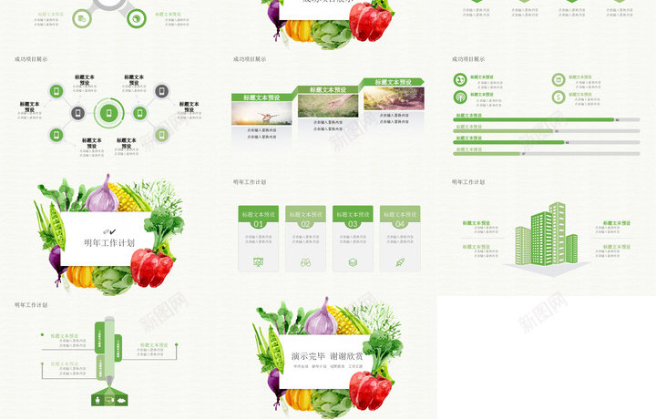 蔬菜水果14PPT模板_新图网 https://ixintu.com 蔬菜水果