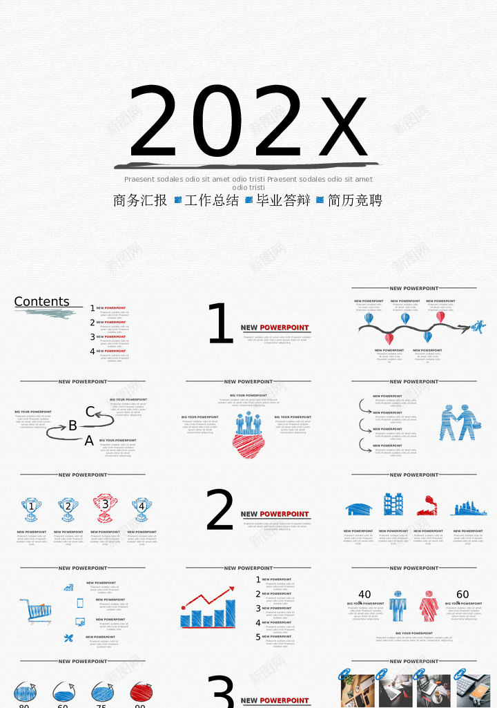 手绘风格28PPT模板_新图网 https://ixintu.com 手绘 风格