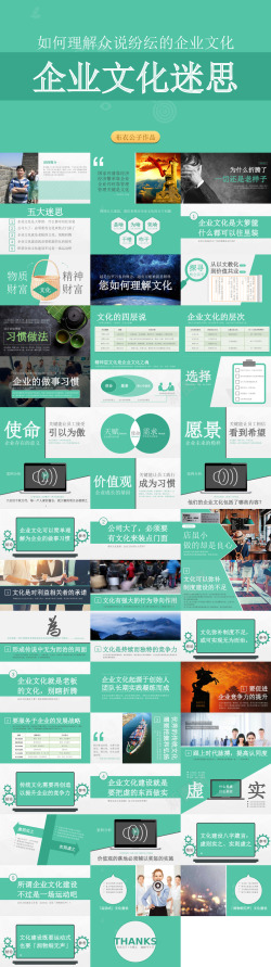 中国传统文化绿色商务企业文化展示PPT模板