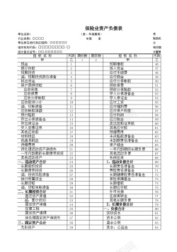 资产统计保险业资产负债表