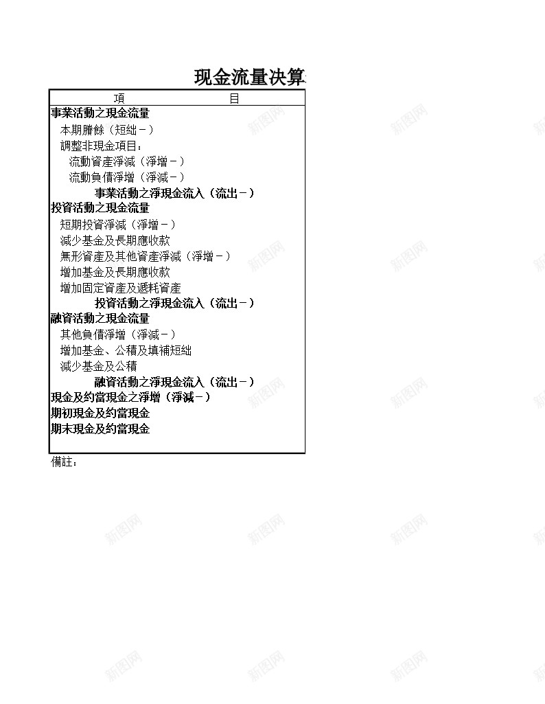 学校现金流量决算表办公Excel_新图网 https://ixintu.com 决算 学校 现金流量