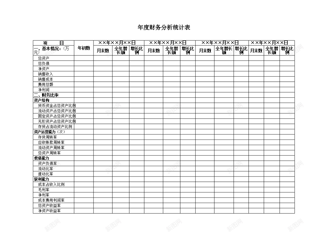 公司年度财务分析统计表办公Excel_新图网 https://ixintu.com 公司 年度 统计表 财务分析