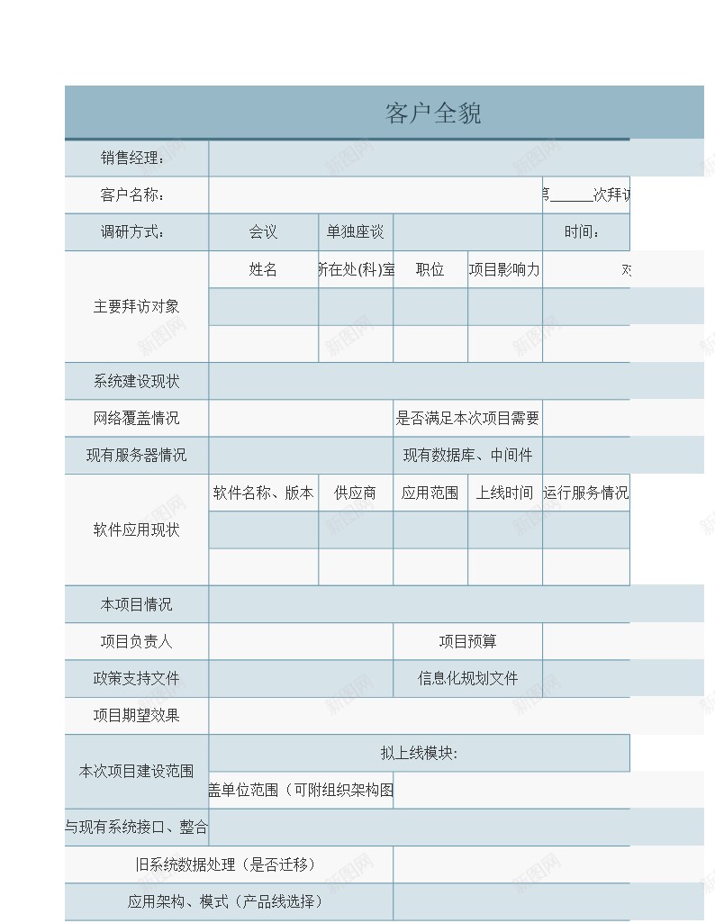 客户全貌办公Excel_新图网 https://ixintu.com 全貌 客户