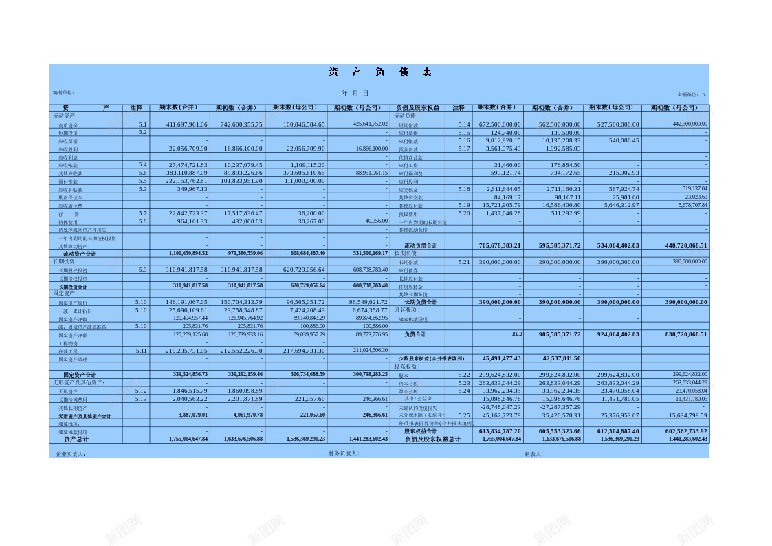 资产负债表6办公Excel_新图网 https://ixintu.com 资产负债表