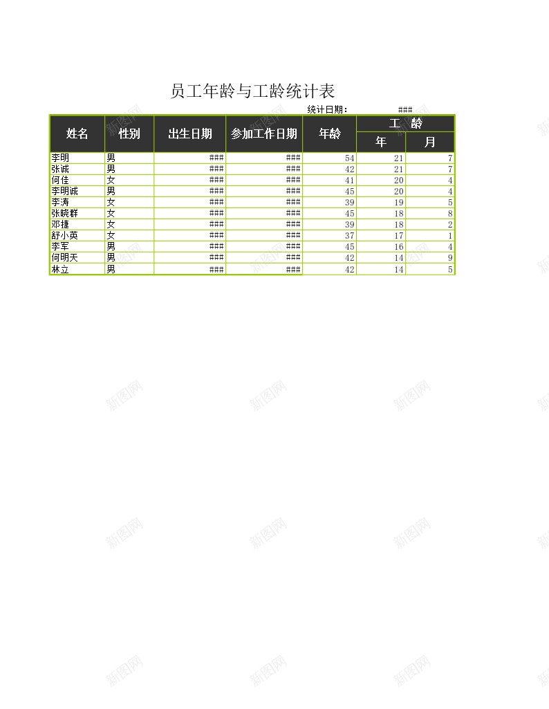 TODAY和DATE函数计算年龄和工龄办公Excel_新图网 https://ixintu.com 函数 工龄 年龄 计算