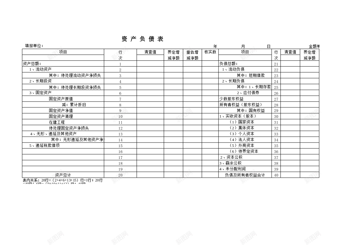 资产负债表11办公Excel_新图网 https://ixintu.com 资产负债表