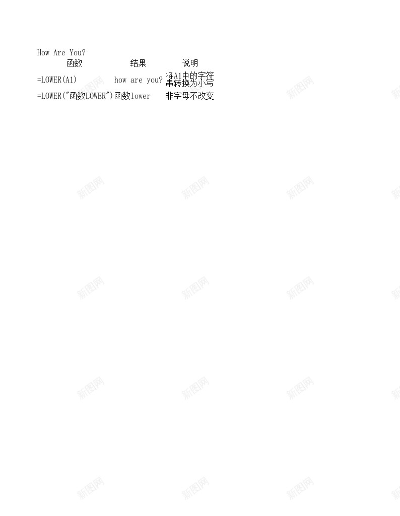 lower文本函数办公Excel_新图网 https://ixintu.com 函数 文本