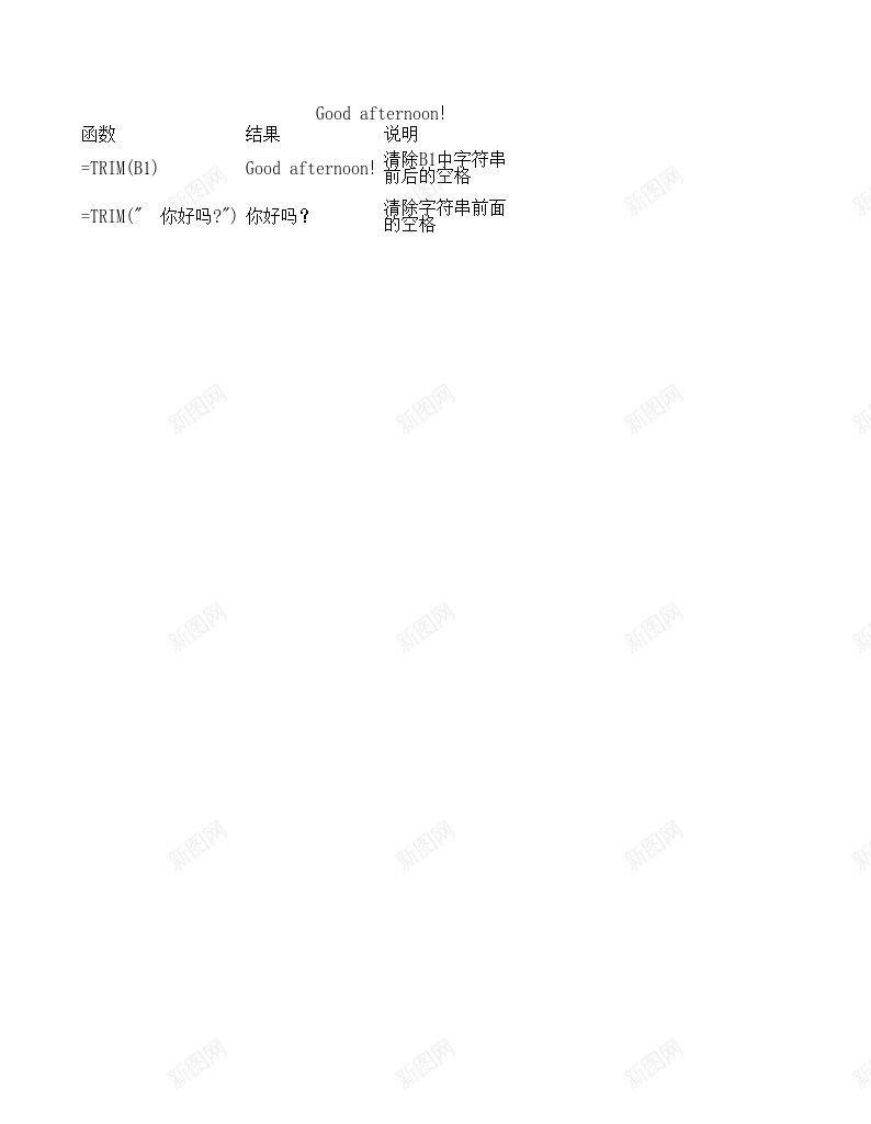 trim文本函数办公Excel_新图网 https://ixintu.com 函数 文本