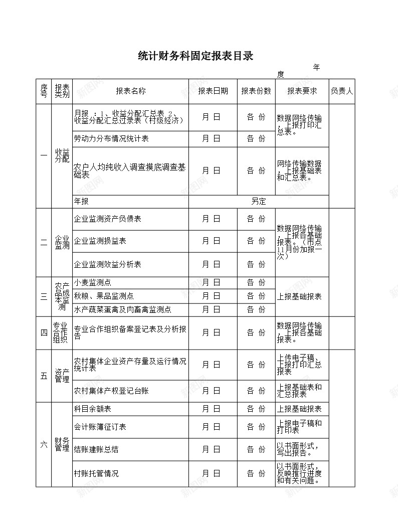 统计财务科固定报表目录办公Excel_新图网 https://ixintu.com 固定 报表 目录 统计 财务