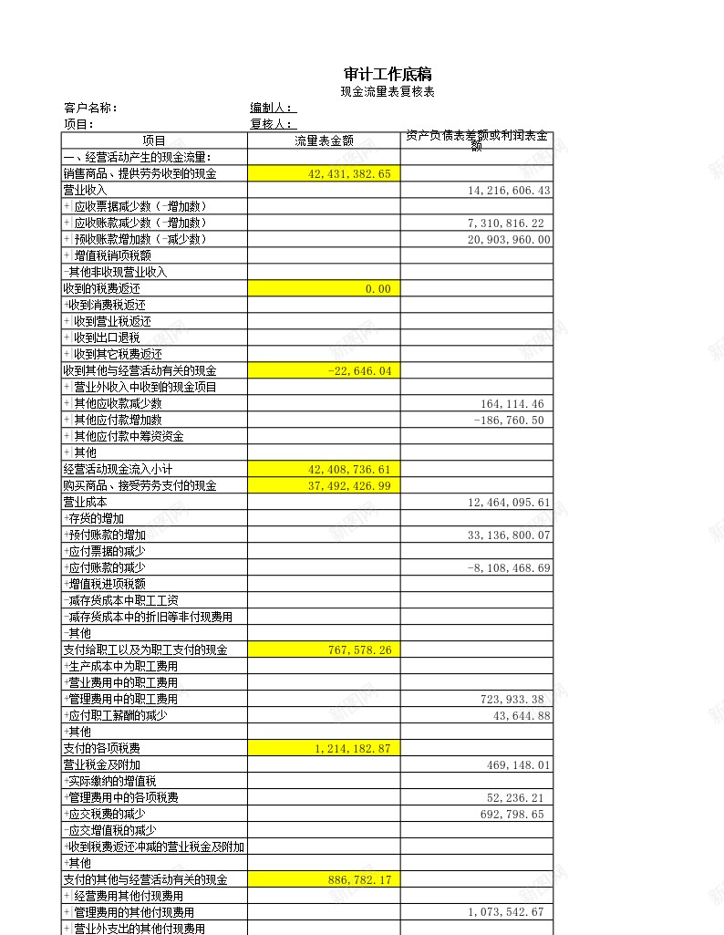 现流表复核表办公Excel_新图网 https://ixintu.com 复核 流表