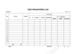 psd图片素材专项资金使用情况汇总表