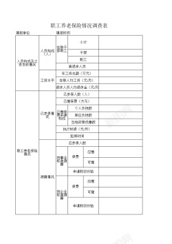 职工修养职工养老保险情况调查表