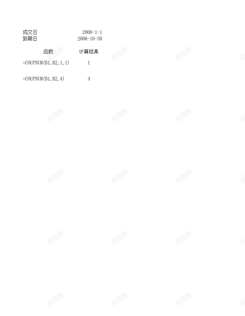 COUPNUM财务函数办公Excel_新图网 https://ixintu.com 函数 财务