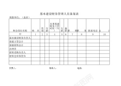 备案图标基本建设财务管理人员备案表