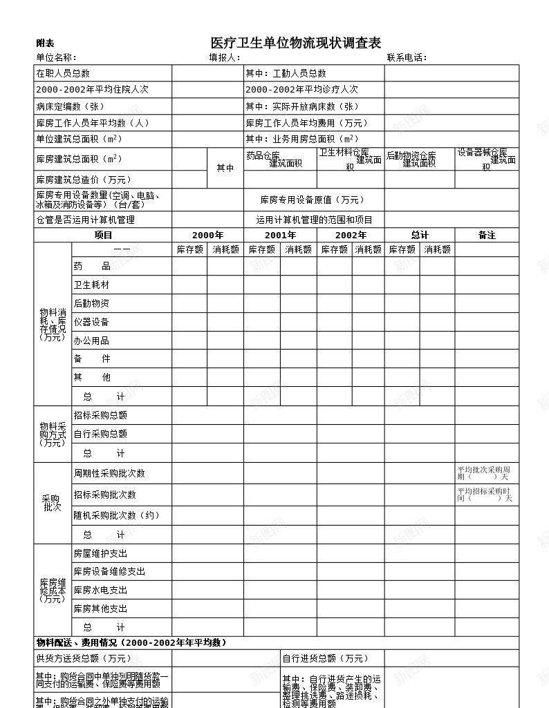 医疗单位物流办公Excel_新图网 https://ixintu.com 医疗单位 物流