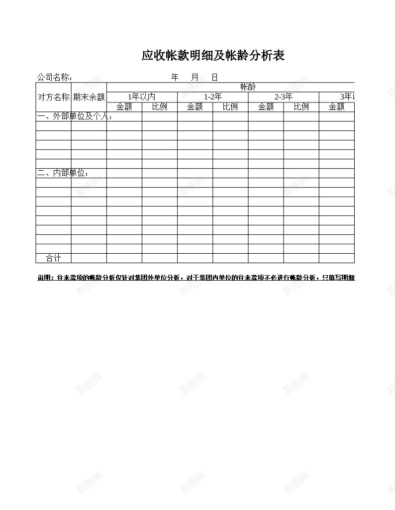 应收款项及账龄分析Excel图表模板办公Excel_新图网 https://ixintu.com 分析 分析图 图表 应收 应收款 模板 款项 账龄