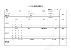 加班工作人员工作人员基本情况登记表