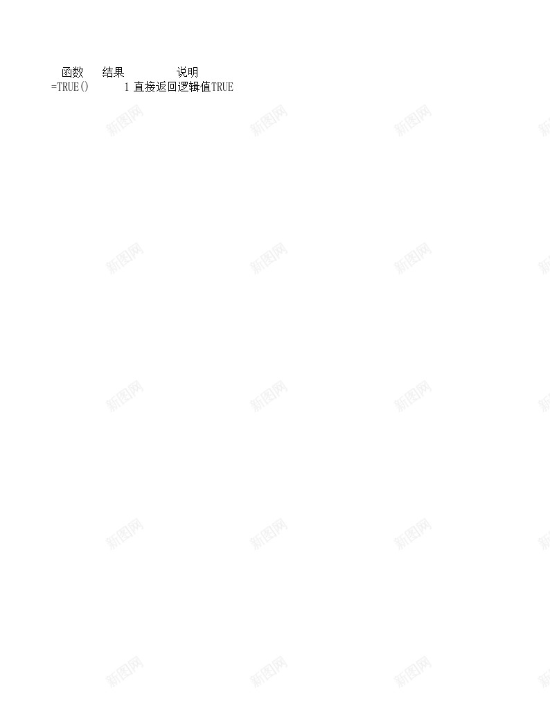 TRUE逻辑函数办公Excel_新图网 https://ixintu.com 函数 逻辑