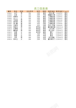 信息表员工信息表