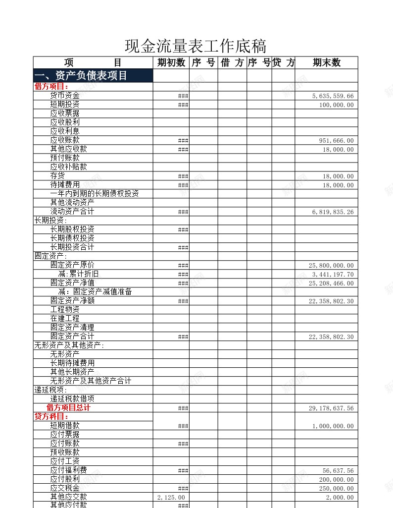 现金流量表2办公Excel_新图网 https://ixintu.com 流量表 现金 现金流 现金流量