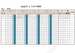 psd图片素材自动核算考勤及加班天数的考勤表