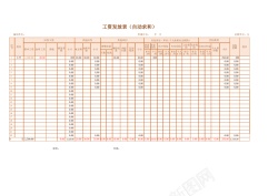 免扣背景png素材工资发放表自动求和