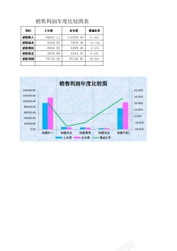 年度光荣榜销售利润年度比较表