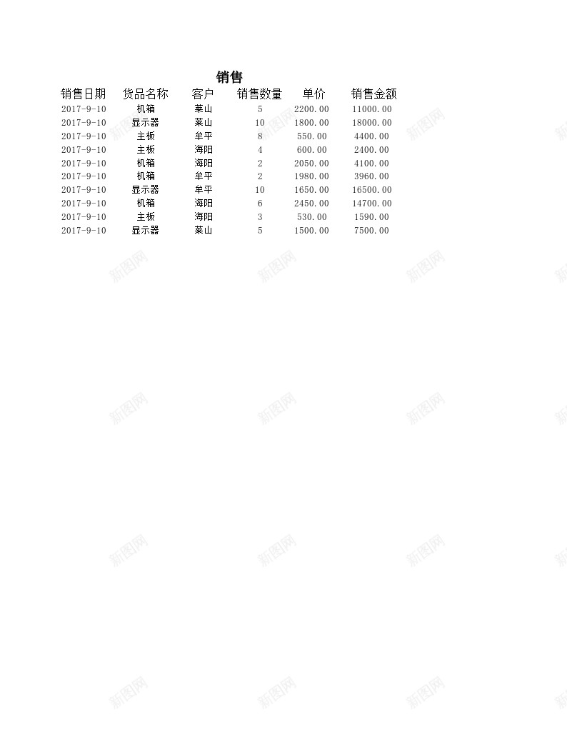 存货明细表办公Excel_新图网 https://ixintu.com 存货 明细表