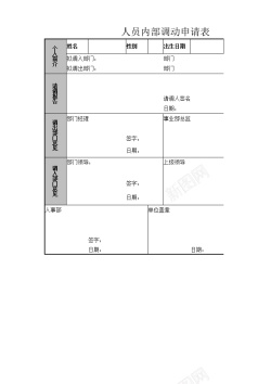 人员内部调动申请表