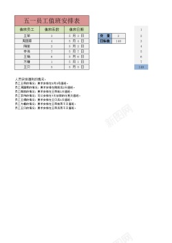 假期培训班假期值班人员安排