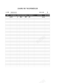 客户关怀统计客户来访明细登记表