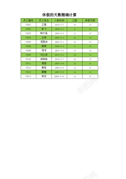 png图片素材休假天数的精确计算