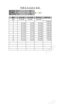 免抠png素材等额本金还法计划表