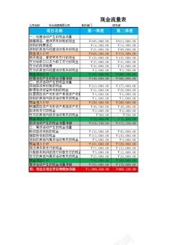 矢量免抠现金流量表