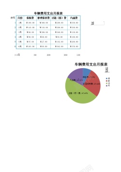 卡通报表车辆费用支出月报表