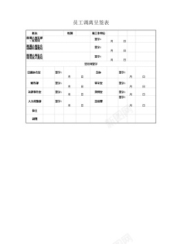 psd免抠素材员工调离呈签表