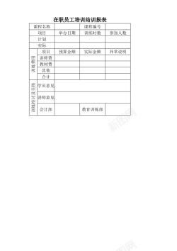 矢量职员素材在职员工培训结训报表